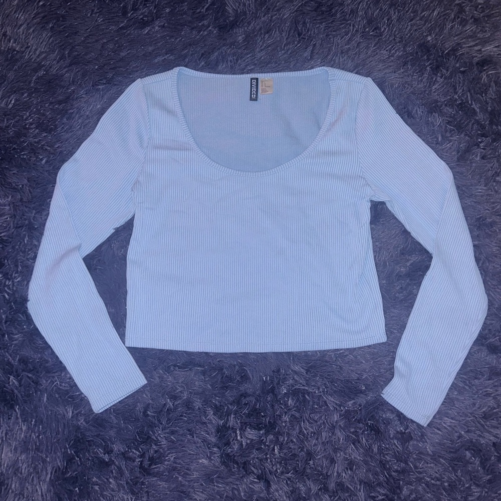 Divided light blue long sleeve shirt size large